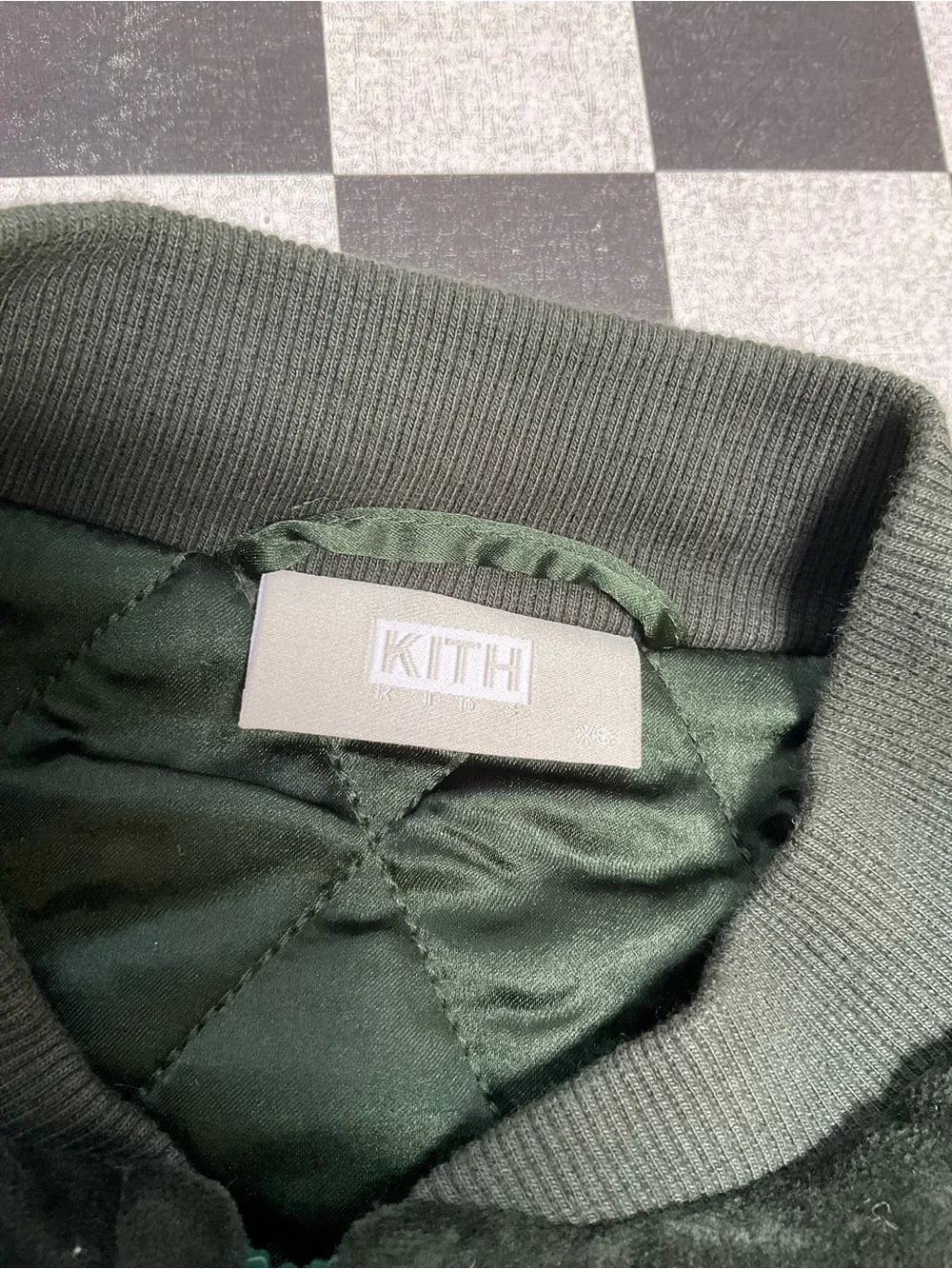Kith Forest Green Velvet Bomber